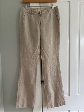 Michael Kors Neutral Beige Linen Pants